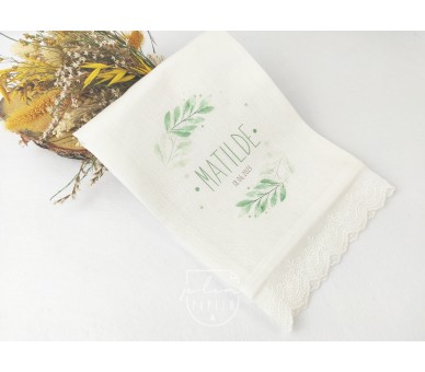 Toalha de batismo estampada