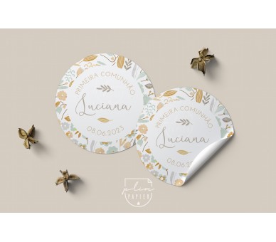 ETIQUETA AUTOCOLANTE motivo FLORAL
