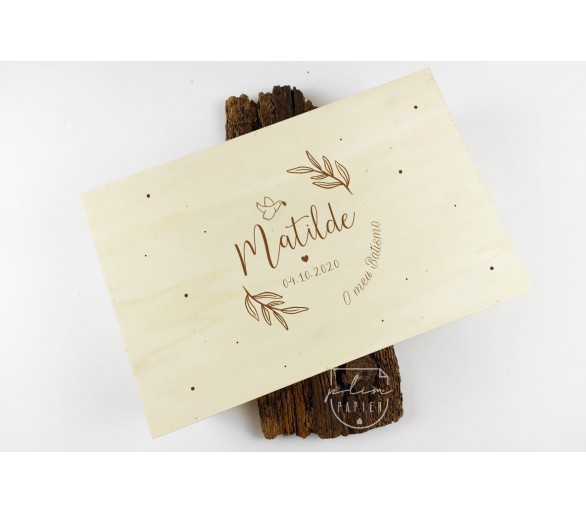 Caixa Batismo - cor natural ou branco - pomba