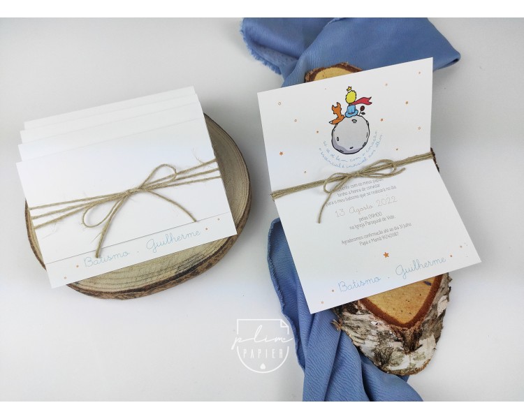 Convite floral com cordel - batismo, comunhão, aniversário, profissão de fé, crisma