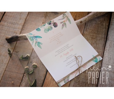 Convite floral com cordel - batismo, comunhão, aniversário, profissão de fé, crisma
