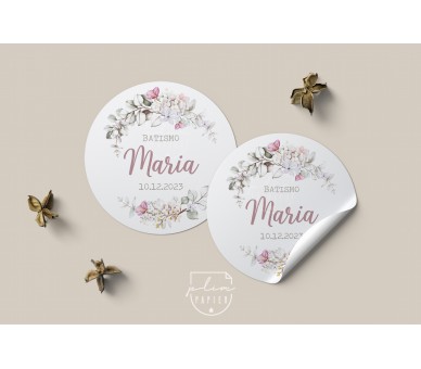 ETIQUETA AUTOCOLANTE motivo FLORAL