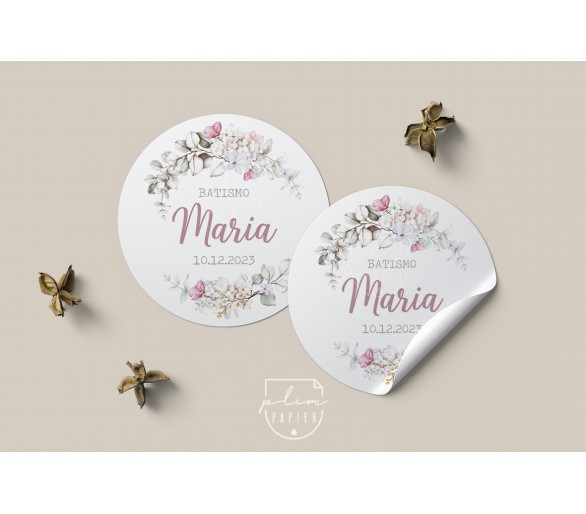 ETIQUETA AUTOCOLANTE TEMA FLORAL