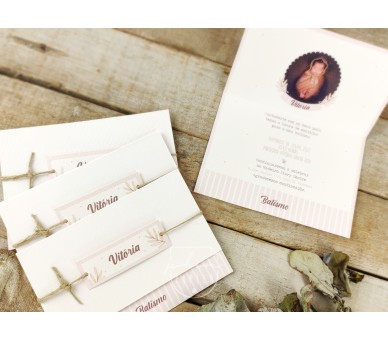 Convite personalizado com fotografia - batismo e comunhão
