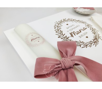 Caixa Batismo - cor natural ou branco - coroa