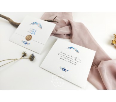 Convite floral tipo envelope a fechar com lacre - convite de casamento, bodas, batismo, comunhão, aniversário