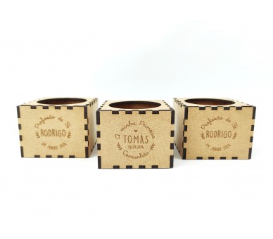 vaso personalizado para suculentas - lembranças de batismo, casamento, comunhão