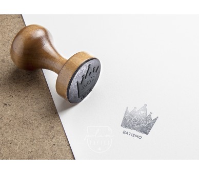 Carimbo personalizado coroa para batizado, aniversário, comunhão ou crisma - floral