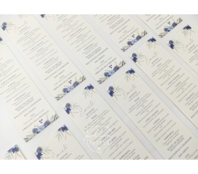 Ementa floral - TEMA FLORAL AZUL - casamento, bodas