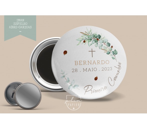 Lembrança iman tema floral natural/verde - IMAN, ESPELHO ou ABRE-CARICAS