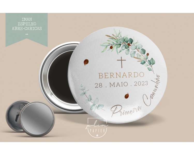 Lembrança iman tema floral natural/verde - IMAN, ESPELHO ou ABRE-CARICAS