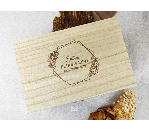 Caixa para lembranças Natura - Moldura floral