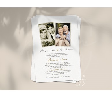 Convite Bodas de Ouro com fotografia