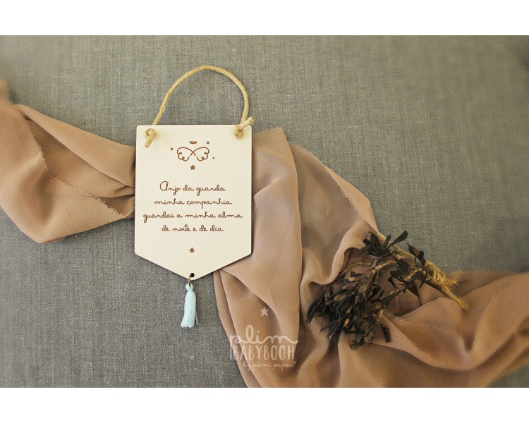 placa oração anjo da guarda - decoração quarto
