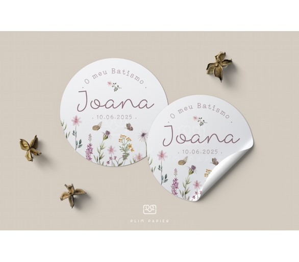 Etiqueta Autocolante Dália - Motivo Floral delicado