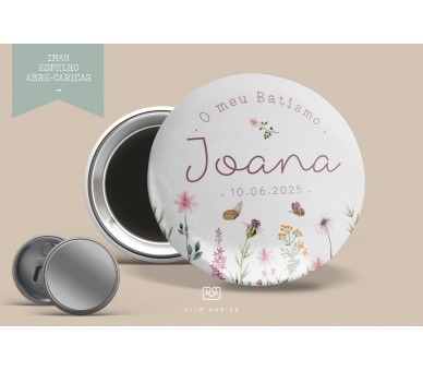 Lembrança tema floral delicado - IMAN, ESPELHO ou ABRE-CARICAS
