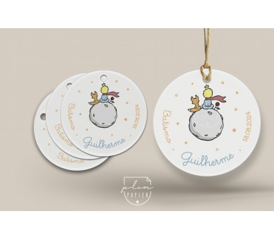 Etiqueta para lembranças de batismo, comunhão, aniversário com o tema floral elegante
