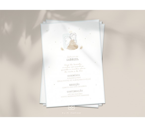Convite Gabriel - ilustração anjo - C6