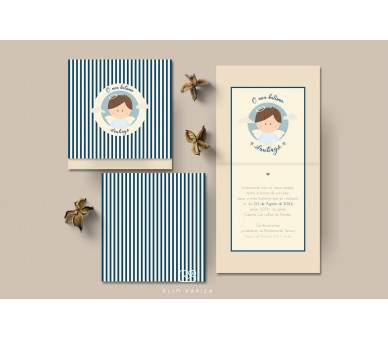 Convite DE BATISMO, ANIVERSÁRIO com tema anjo