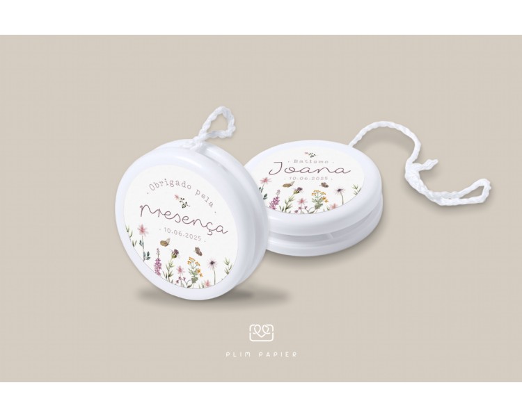 Yo-yo floral PERSONALIZADO para qualquer evento - finalista, batismo, comunhão