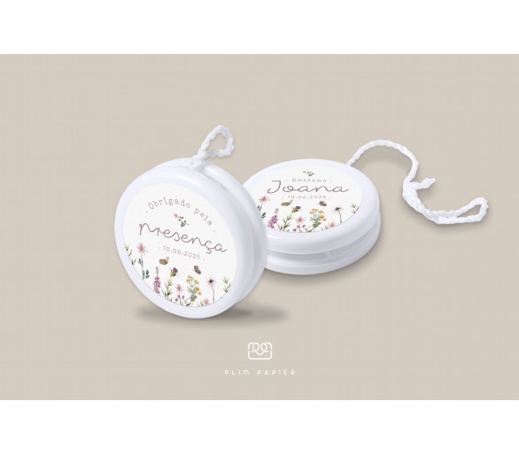 Yo-yo com etiqueta floral