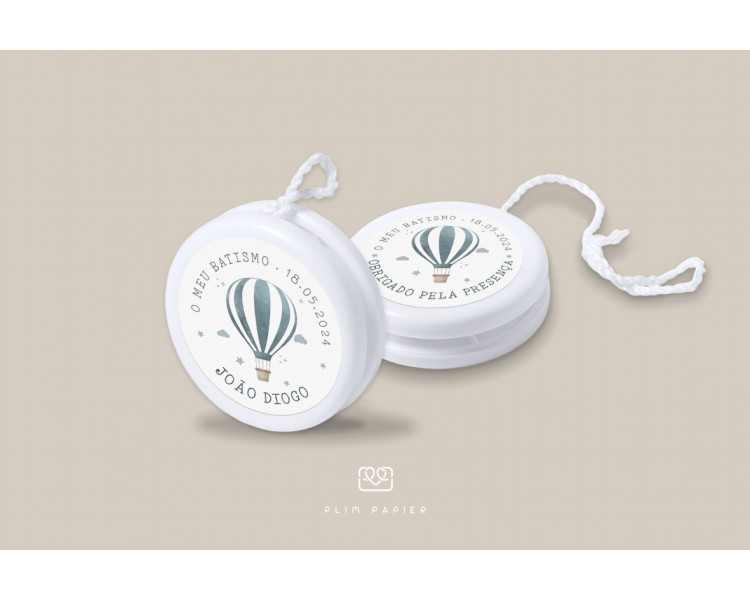Yo-yo balão de ar quente PERSONALIZADO para qualquer evento - finalista, batismo, comunhão