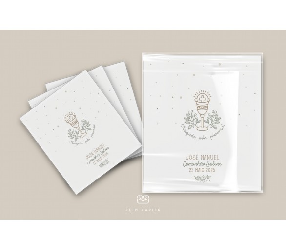 Embalagem transparente com papel impresso - Eucaristia - Cálice