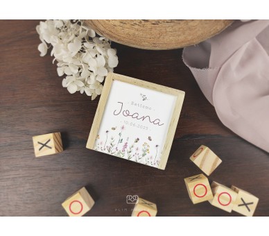 lembrança jogo do galo com etiqueta floral - batismo, casamento, bodas, aniversário, comunhão
