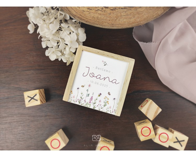 lembrança jogo do galo com etiqueta floral - batismo, casamento, bodas, aniversário, comunhão