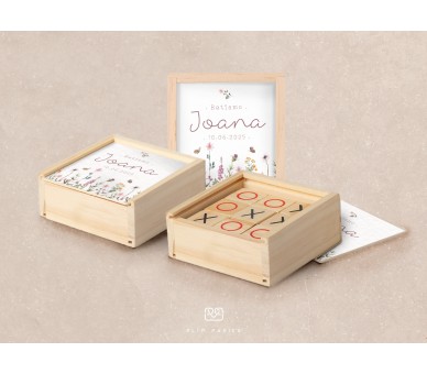 lembrança jogo do galo com etiqueta floral - batismo, casamento, bodas, aniversário, comunhão
