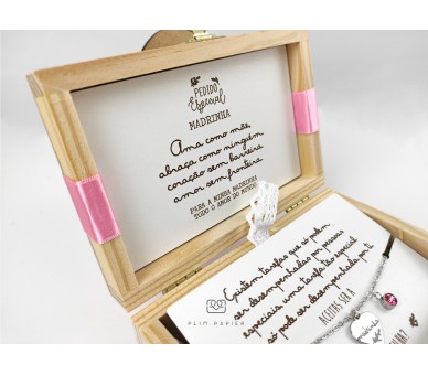 Convite mini placa + pulseira - madrinha