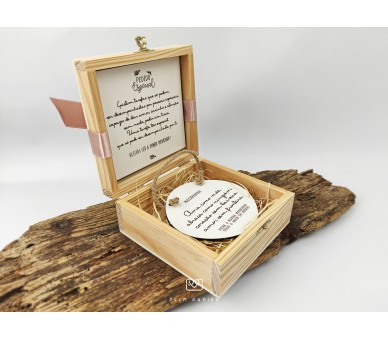 Convite mini placa + envelope - madrinha
