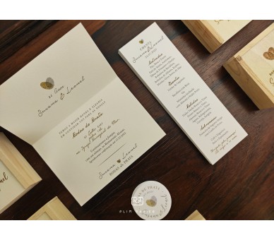 Convite para Bodas de Ouro ou prata - Coração - impressões digitais