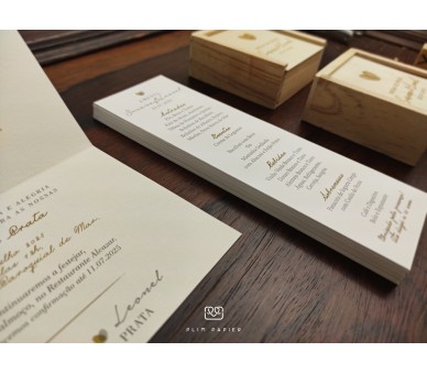 Ementa para Bodas de Ouro ou prata - Coração - impressões digitais