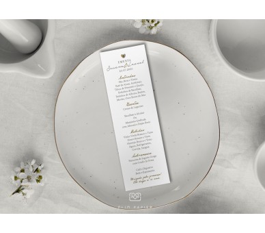 Ementa para Bodas de Ouro ou prata - Coração - impressões digitais