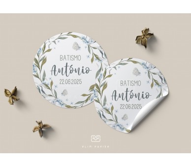 Etiqueta Autocolante Sopro - Temática floral