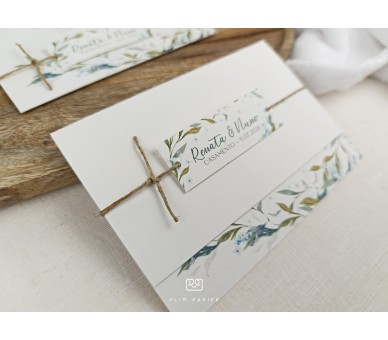 Convite com etiqueta - Sopro - Temática floral