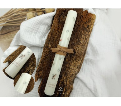 CJ46 CONJUNTO DE BATISMO COMPLETO - Caixa, concha e vela, toalha