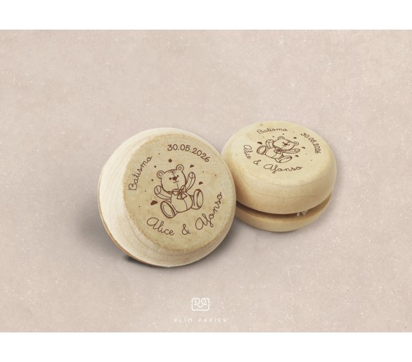yo-yo personalizado - urso - sugestão de lembrança para casamento, comunhão, batizado...