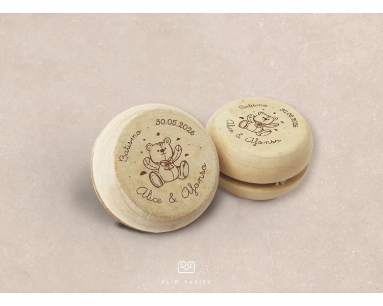 yo-yo personalizado - urso - sugestão de lembrança para casamento, comunhão, batizado...
