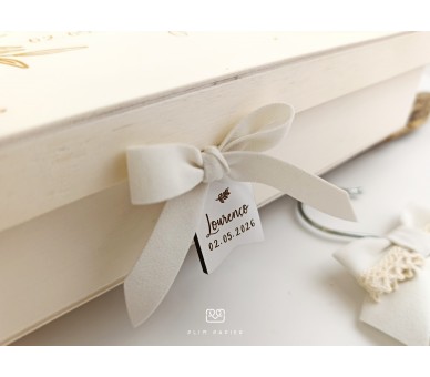 Caixa Batismo - cor natural ou branco - pomba