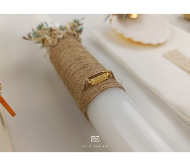 vários desenhos / Vela batismo decorada com flores secas + desenho e laço à escolha