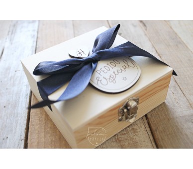 Convite caixa com pedido + mini placa - Padrinho
