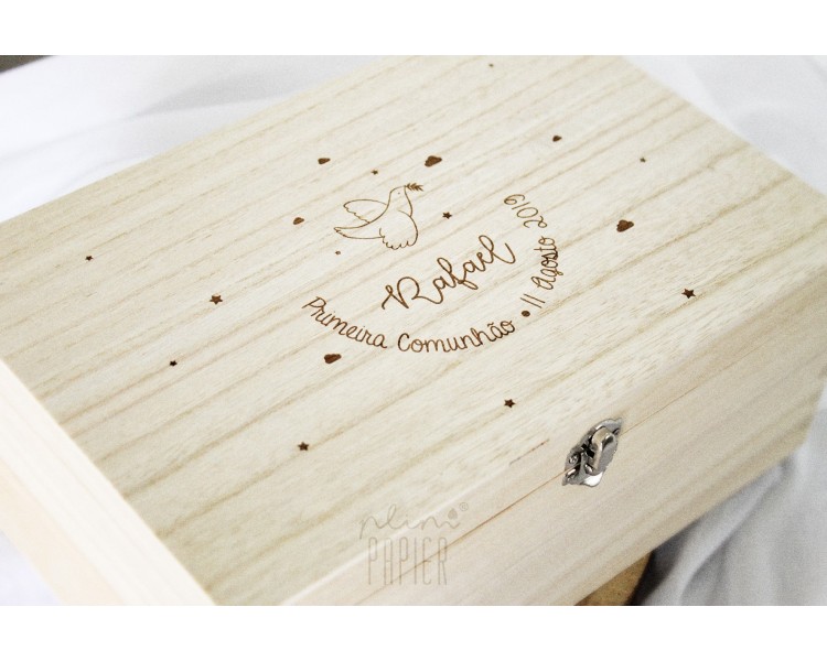 Caixa para lembranças - comunhão, casamento, crisma e batizado