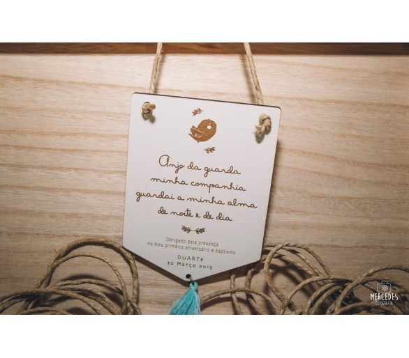 Mini placa - lembrança anjo da guarda