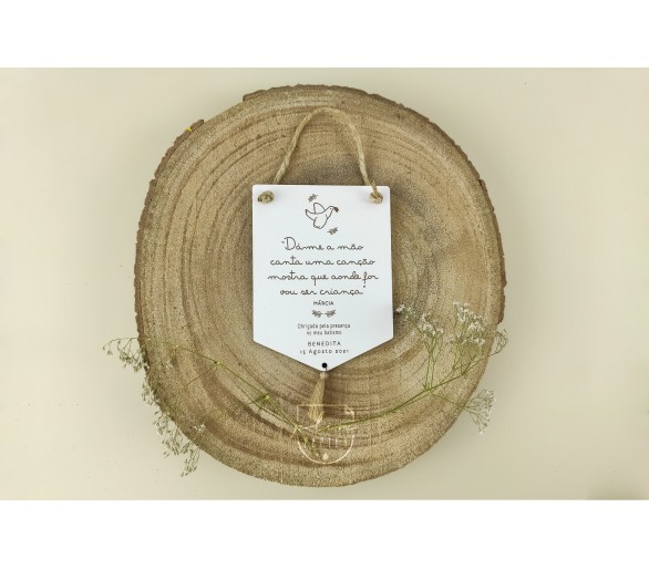 Mini placa pomba - lembrança frase personalizada