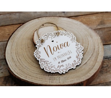mini placa noiva em preparação - floral