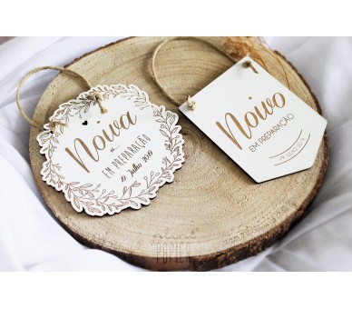 mini placa noiva em preparação - floral