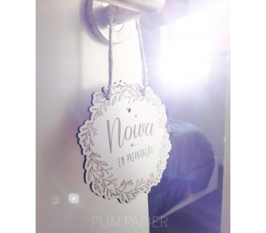 mini placa noiva em preparação - floral
