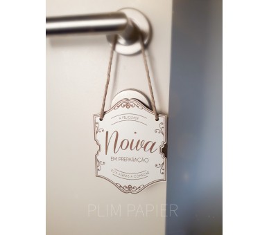mini placa noiva em preparação - floral
